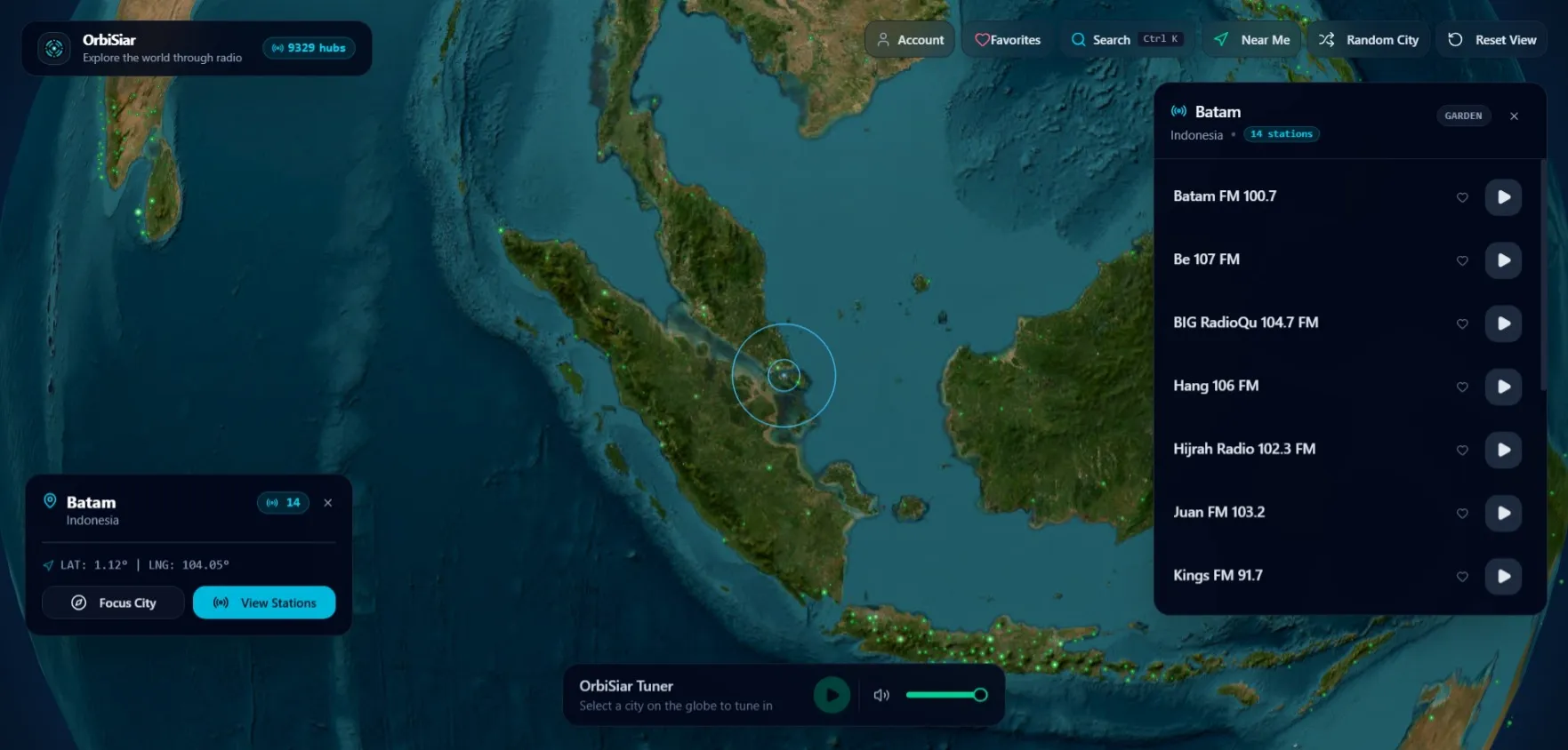 OrbiSiar 3D WebGL radio platform